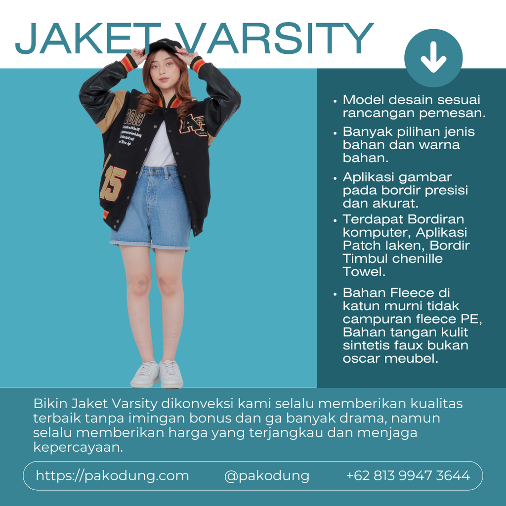 Konveksi jaket Varsity bandung